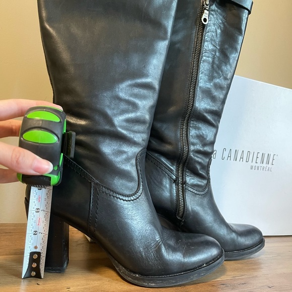 La Canadienne designer black leather knee high boots - Picture 5 of 11